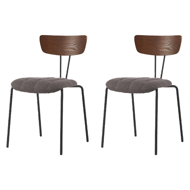 Chaise de salle à manger de style industriel, chaises latérales de cuisine sans accoudoirs avec pieds en métal