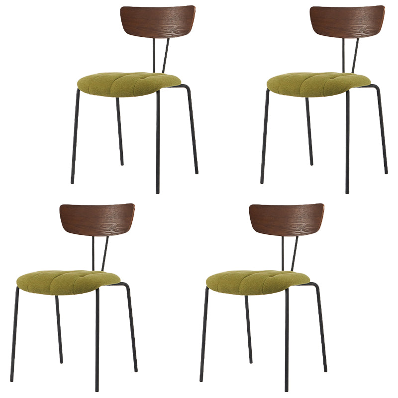 Chaise de salle à manger de style industriel, chaises latérales de cuisine sans accoudoirs avec pieds en métal
