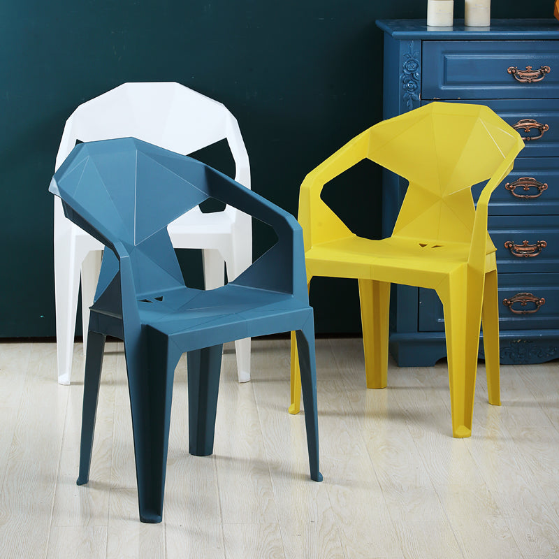 Nordic Style Plastic Dining Armchair Open Back Dining Side Chair for Restaurant