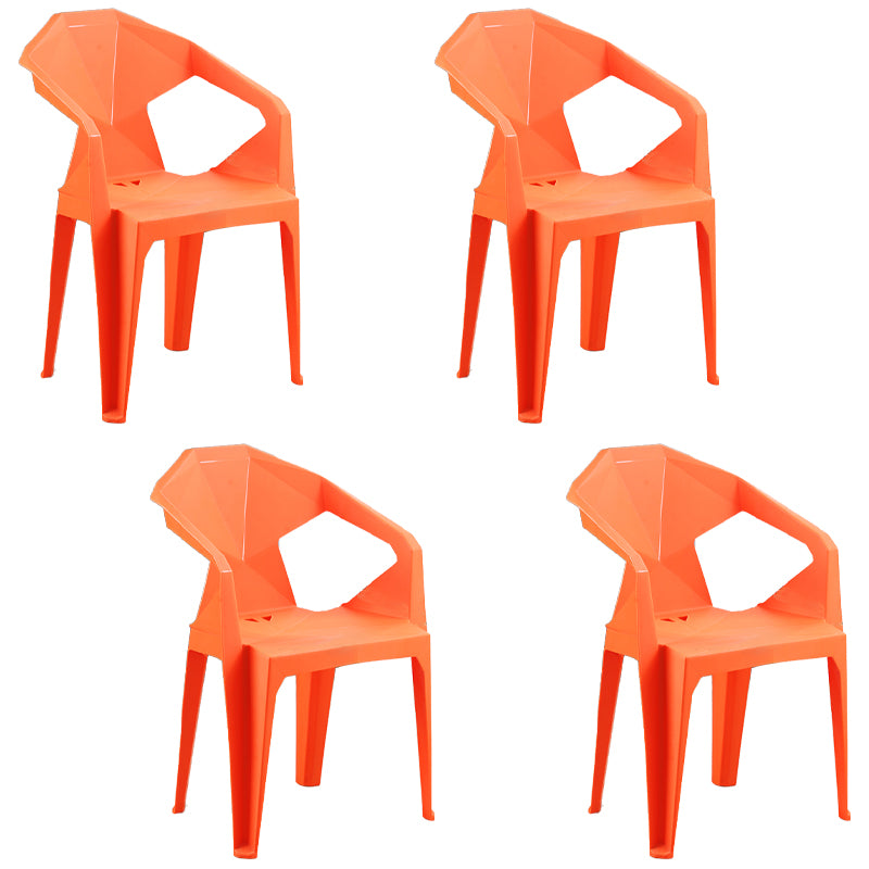 Nordic Style Plastic Dining Armchair Open Back Dining Side Chair for Restaurant