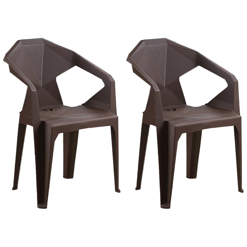 Nordic Style Plastic Dining Armchair Open Back Dining Side Chair for Restaurant