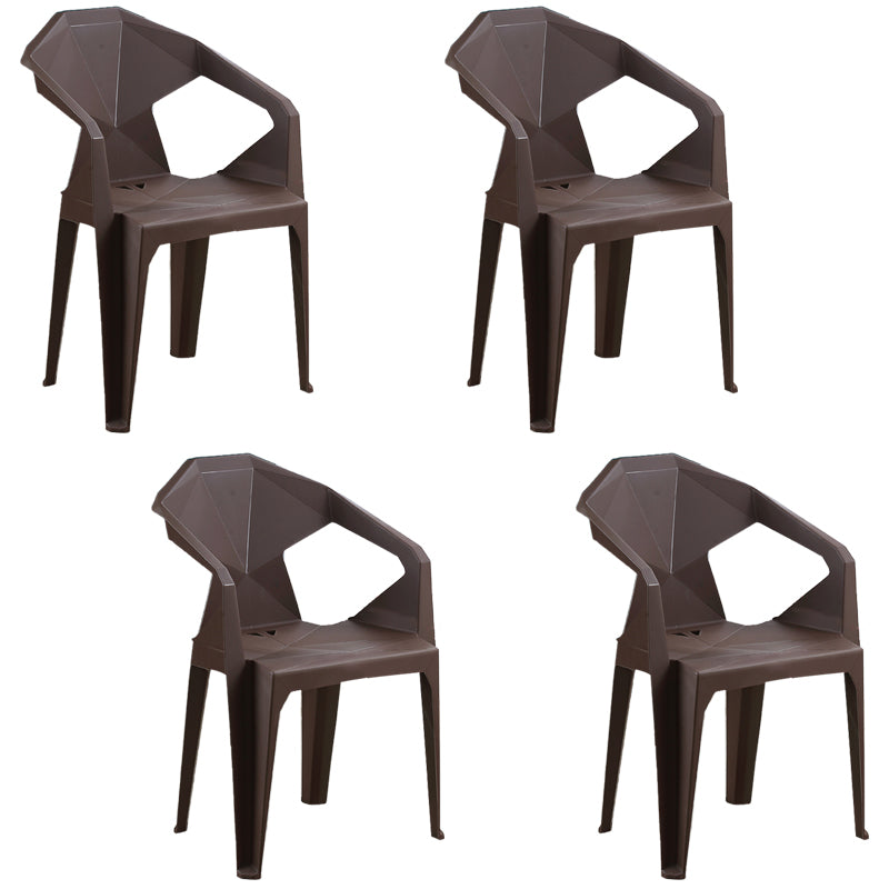 Nordic Style Plastic Dining Armchair Open Back Dining Side Chair for Restaurant