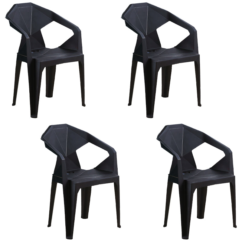 Nordic Style Plastic Dining Armchair Open Back Dining Side Chair for Restaurant