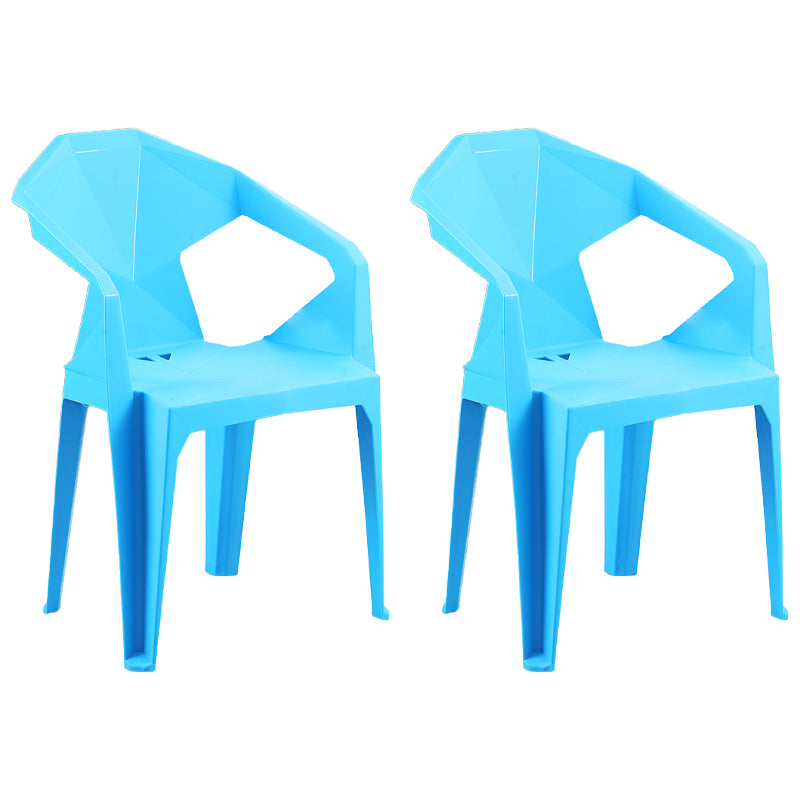 Nordic Style Plastic Dining Armchair Open Back Dining Side Chair for Restaurant