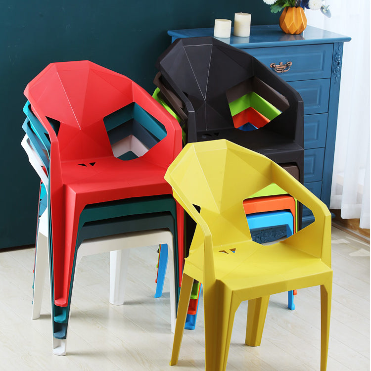 Nordic Style Plastic Dining Armchair Open Back Dining Side Chair for Restaurant