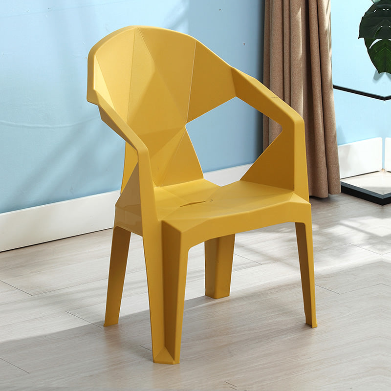 Nordic Style Plastic Dining Armchair Open Back Dining Side Chair for Restaurant