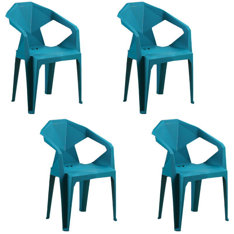 Nordic Style Plastic Dining Armchair Open Back Dining Side Chair for Restaurant
