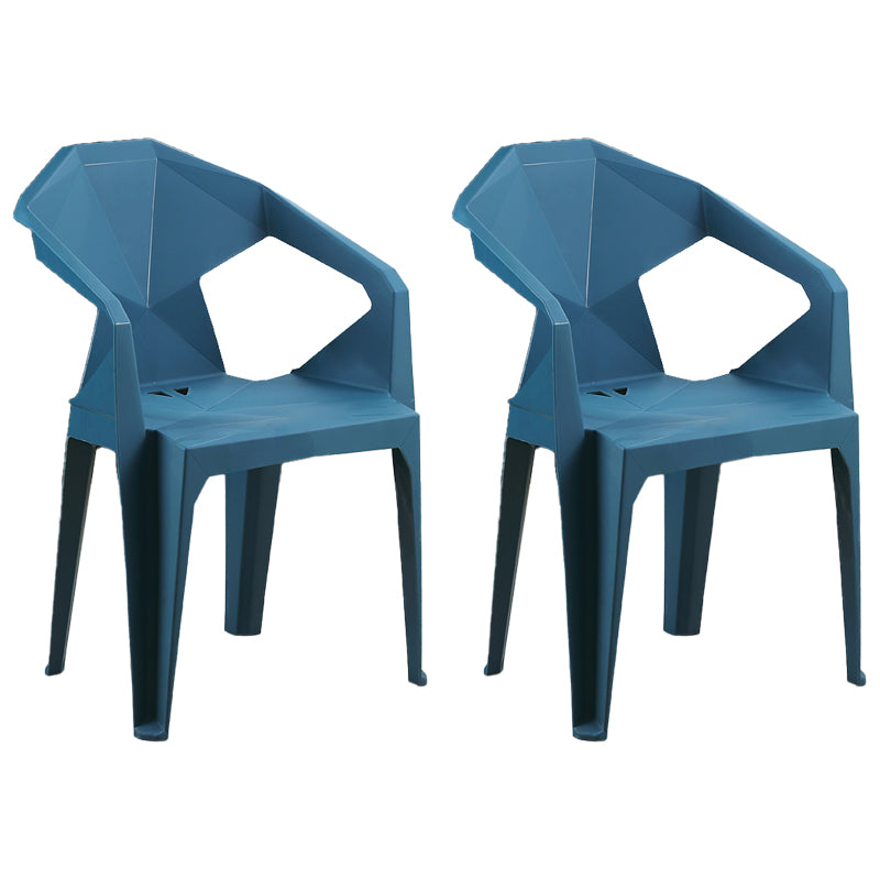 Nordic Style Plastic Dining Armchair Open Back Dining Side Chair for Restaurant