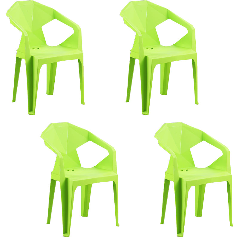 Nordic Style Plastic Dining Armchair Open Back Dining Side Chair for Restaurant