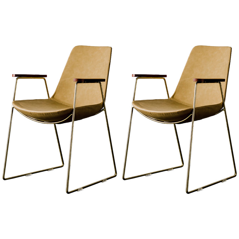 Chaises de salle à manger de style nordique, bras de cuisine, chaises latérales de salle à manger avec pieds en métal