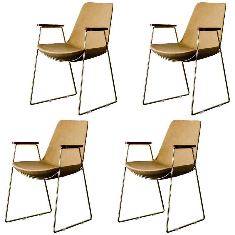 Chaises de salle à manger de style nordique, bras de cuisine, chaises latérales de salle à manger avec pieds en métal