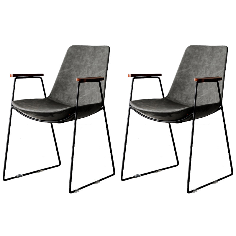 Chaises de salle à manger de style nordique, bras de cuisine, chaises latérales de salle à manger avec pieds en métal