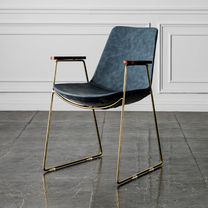 Chaises de salle à manger de style nordique, bras de cuisine, chaises latérales de salle à manger avec pieds en métal