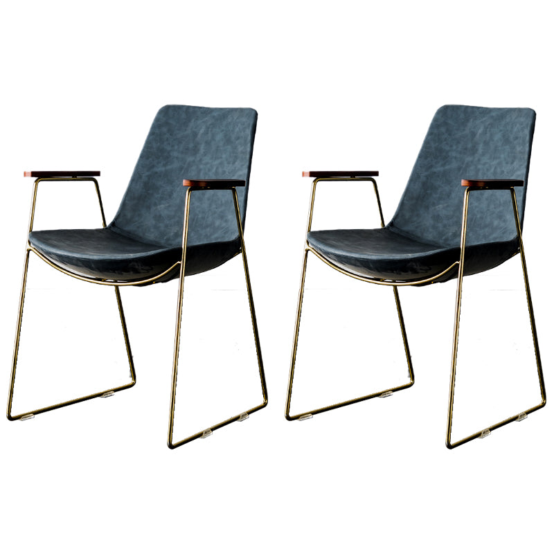 Chaises de salle à manger de style nordique, bras de cuisine, chaises latérales de salle à manger avec pieds en métal