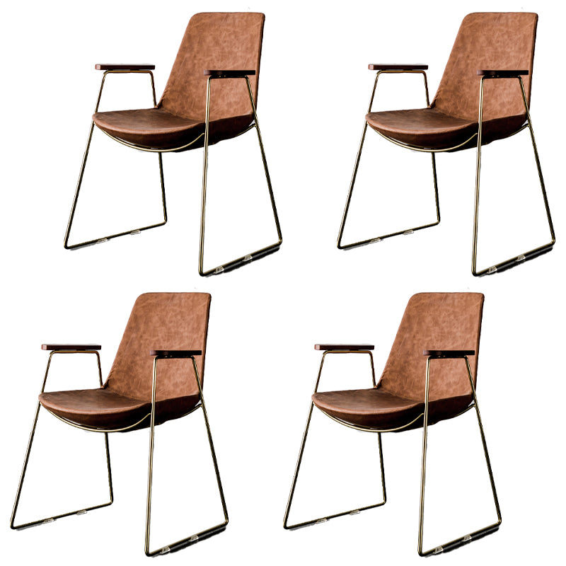 Chaises de salle à manger de style nordique, bras de cuisine, chaises latérales de salle à manger avec pieds en métal