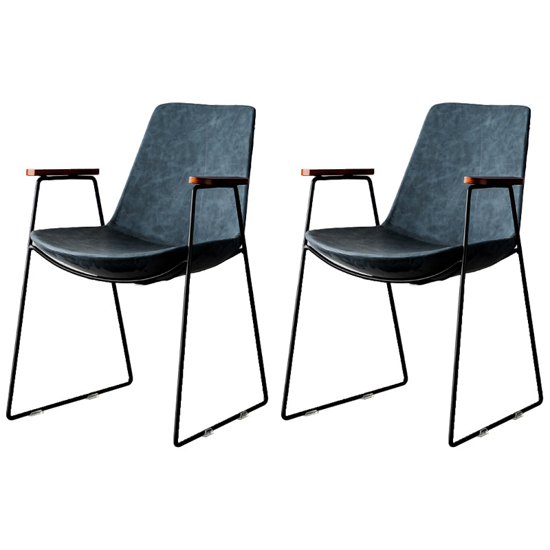 Chaises de salle à manger de style nordique, bras de cuisine, chaises latérales de salle à manger avec pieds en métal