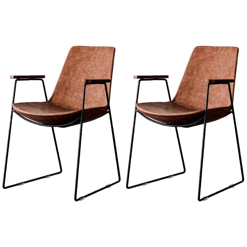 Chaises de salle à manger de style nordique, bras de cuisine, chaises latérales de salle à manger avec pieds en métal