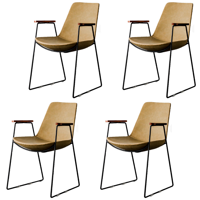 Chaises de salle à manger de style nordique, bras de cuisine, chaises latérales de salle à manger avec pieds en métal