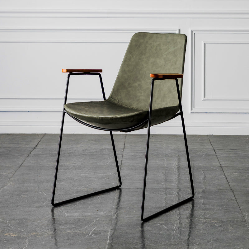 Chaises de salle à manger de style nordique, bras de cuisine, chaises latérales de salle à manger avec pieds en métal