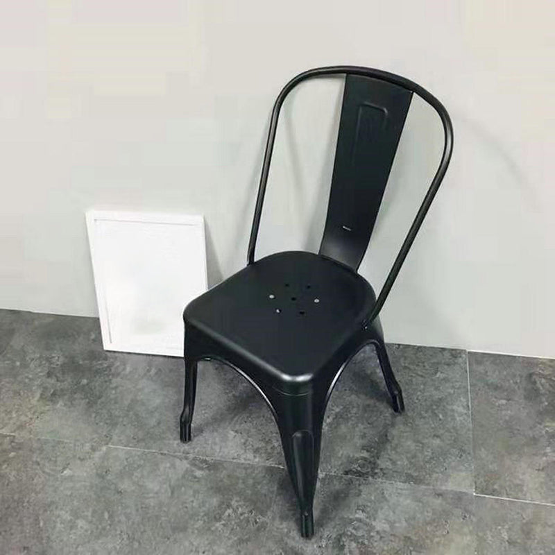 Industrial Style Kitchen Dining Chairs Metal Dining Armless Side Chairs (Set of 4)