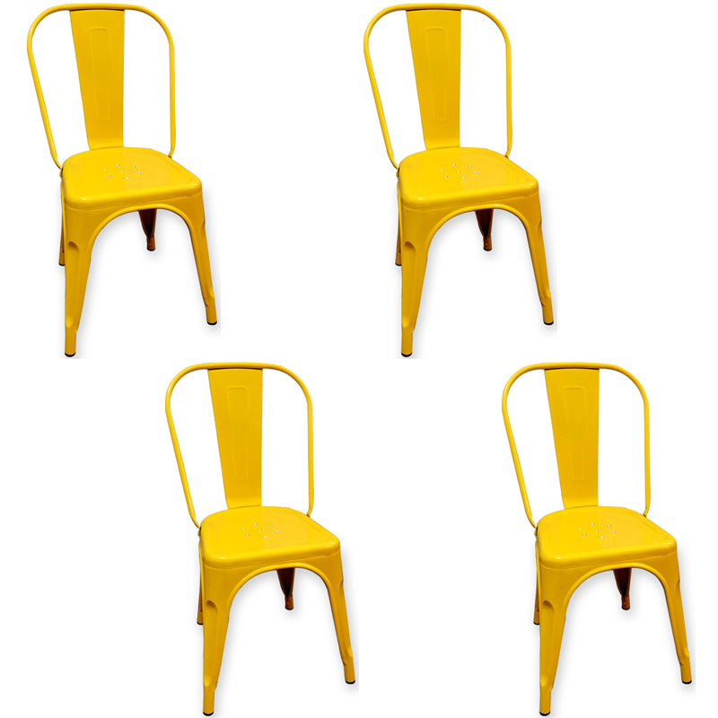 Industrial Style Kitchen Dining Chairs Metal Dining Armless Side Chairs (Set of 4)