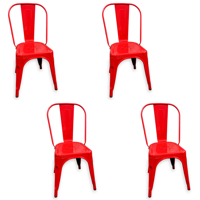 Industrial Style Kitchen Dining Chairs Metal Dining Armless Side Chairs (Set of 4)