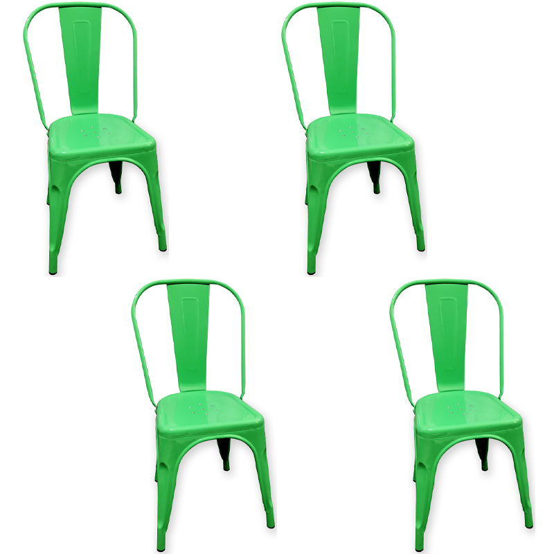 Industrial Style Kitchen Dining Chairs Metal Dining Armless Side Chairs (Set of 4)