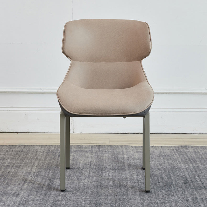 Chaise de salle à manger de style contemporain Chaise d'appoint à accoudoirs à oreilles en métal pour cuisine (Ensemble de 2)