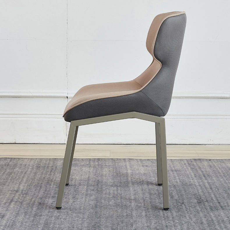Chaise de salle à manger de style contemporain Chaise d'appoint à accoudoirs à oreilles en métal pour cuisine (Ensemble de 2)