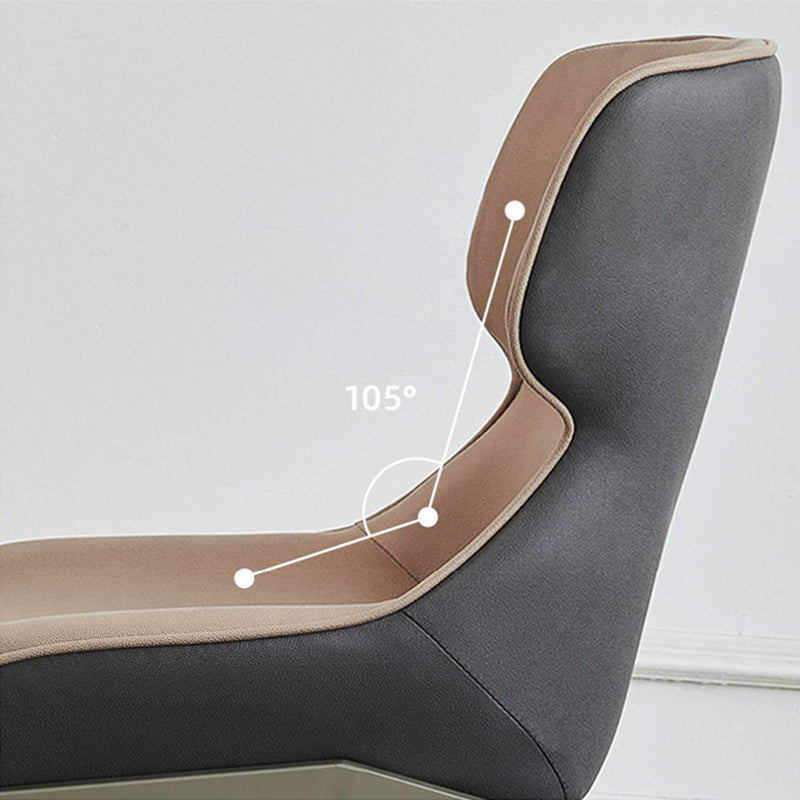 Chaise de salle à manger de style contemporain Chaise d'appoint à accoudoirs à oreilles en métal pour cuisine (Ensemble de 2)
