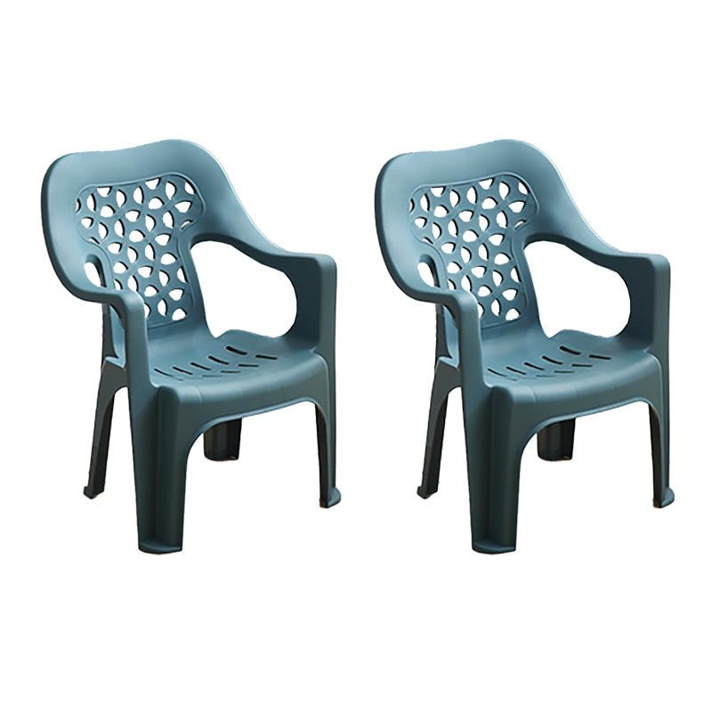 Minimalist Style Stacking Dining Arm Chairs Plastic Open Back Dining Side Chair for Home Use