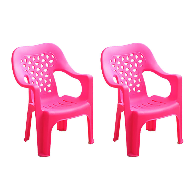 Minimalist Style Stacking Dining Arm Chairs Plastic Open Back Dining Side Chair for Home Use