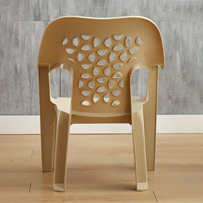 Minimalist Style Stacking Dining Arm Chairs Plastic Open Back Dining Side Chair for Home Use