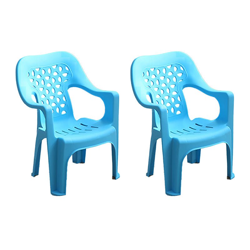 Minimalist Style Stacking Dining Arm Chairs Plastic Open Back Dining Side Chair for Home Use