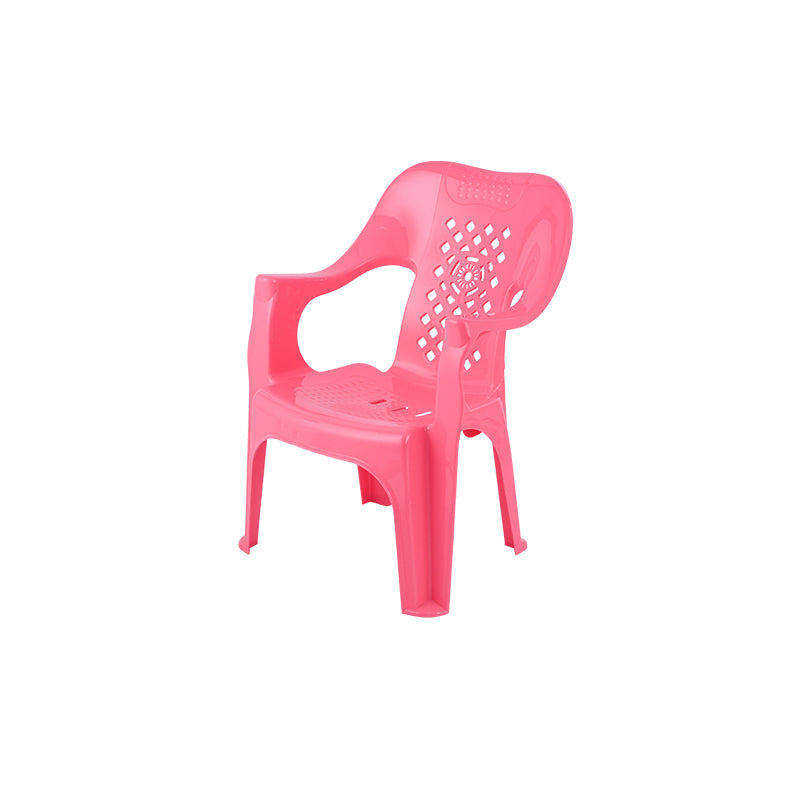 Minimalist Style Stacking Dining Arm Chairs Plastic Slat Back Dining Side Chair for Home Use