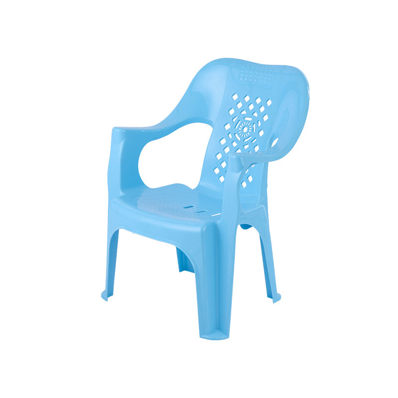 Minimalist Style Stacking Dining Arm Chairs Plastic Slat Back Dining Side Chair for Home Use