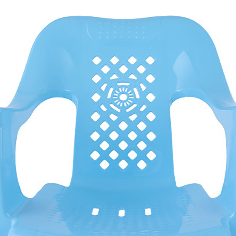 Minimalist Style Stacking Dining Arm Chairs Plastic Slat Back Dining Side Chair for Home Use