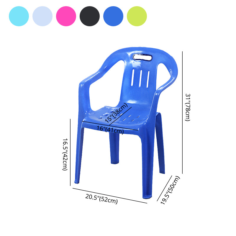 Sillas de comedor apilables de estilo minimalista, respaldo de listón de plástico, silla lateral para el hogar