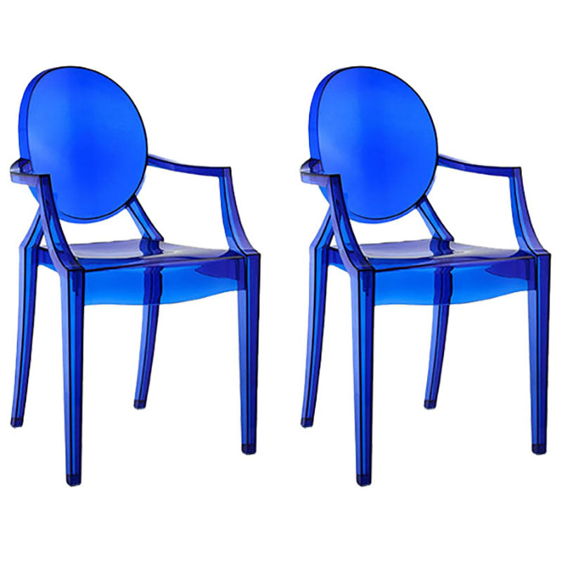 Chaise latérale de salle à manger à dossier ouvert au design moderne, fauteuil de salle à manger en plastique pour la maison