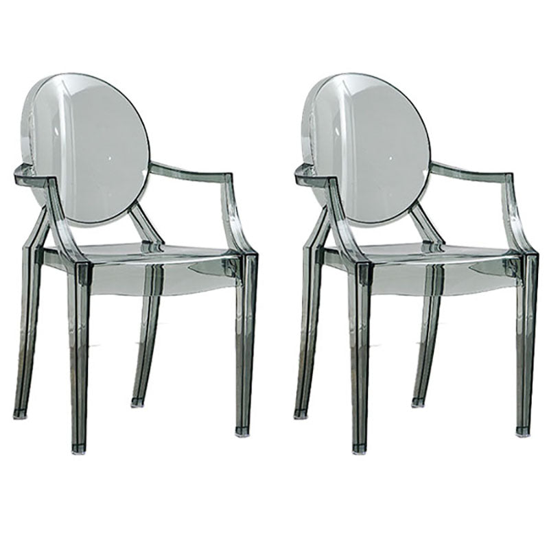 Chaise latérale de salle à manger à dossier ouvert au design moderne, fauteuil de salle à manger en plastique pour la maison