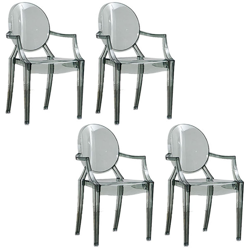 Chaise latérale de salle à manger à dossier ouvert au design moderne, fauteuil de salle à manger en plastique pour la maison