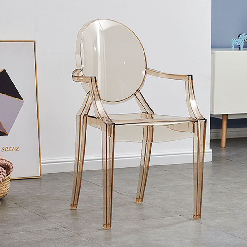 Chaise latérale de salle à manger à dossier ouvert au design moderne, fauteuil de salle à manger en plastique pour la maison