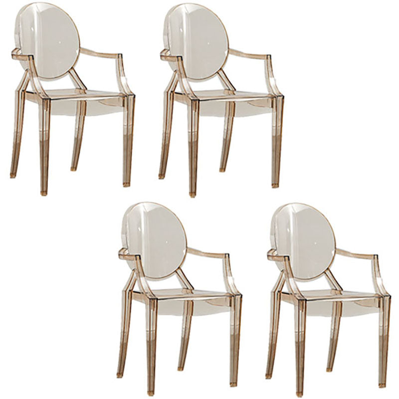 Chaise latérale de salle à manger à dossier ouvert au design moderne, fauteuil de salle à manger en plastique pour la maison