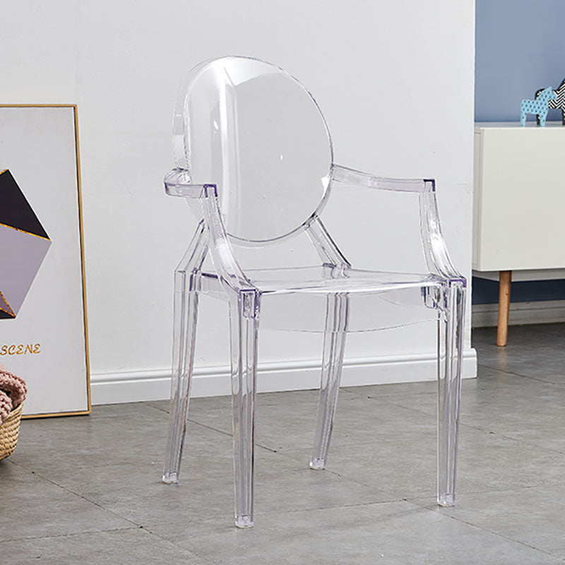 Chaise latérale de salle à manger à dossier ouvert au design moderne, fauteuil de salle à manger en plastique pour la maison