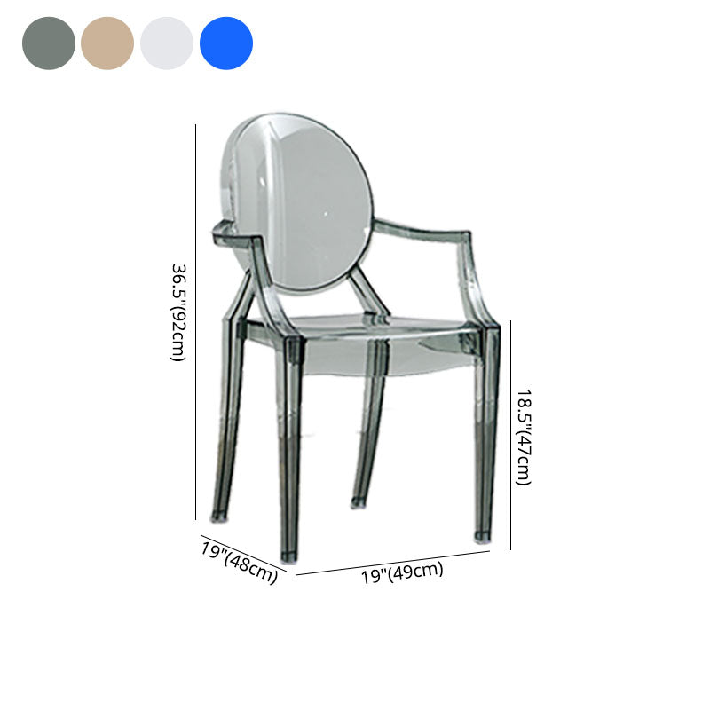 Chaise latérale de salle à manger à dossier ouvert au design moderne, fauteuil de salle à manger en plastique pour la maison