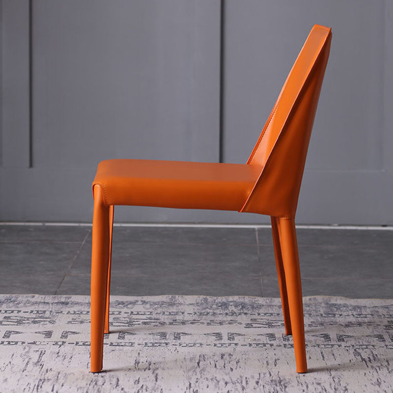 Contemporary Leather Chairs Set Kitchen Dining Room Solid Back Side Chair