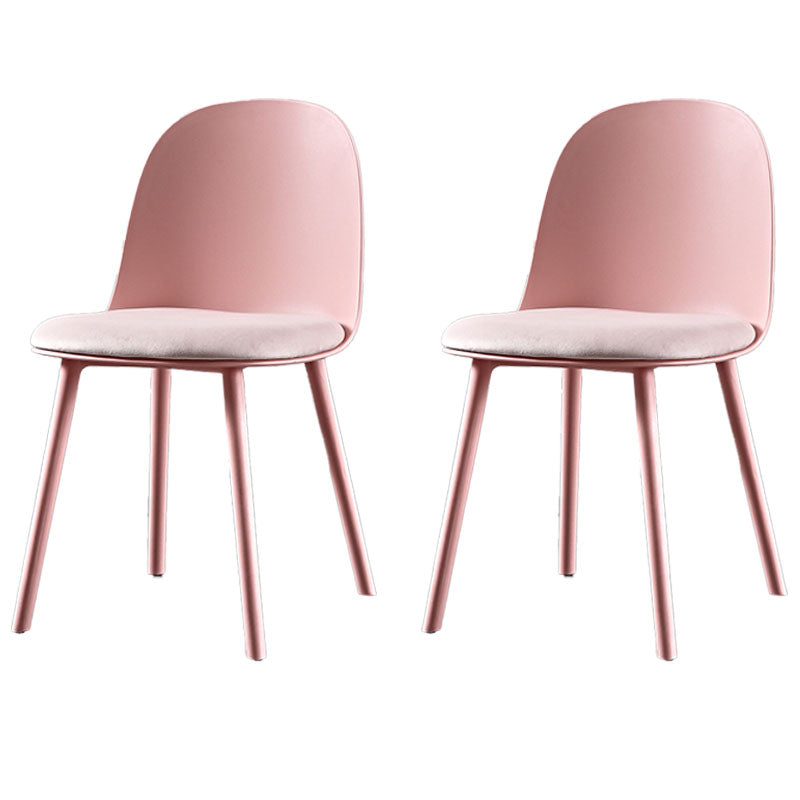 Silla lateral de comedor de plástico de estilo escandinavo, silla sin brazos con respaldo abierto para el hogar
