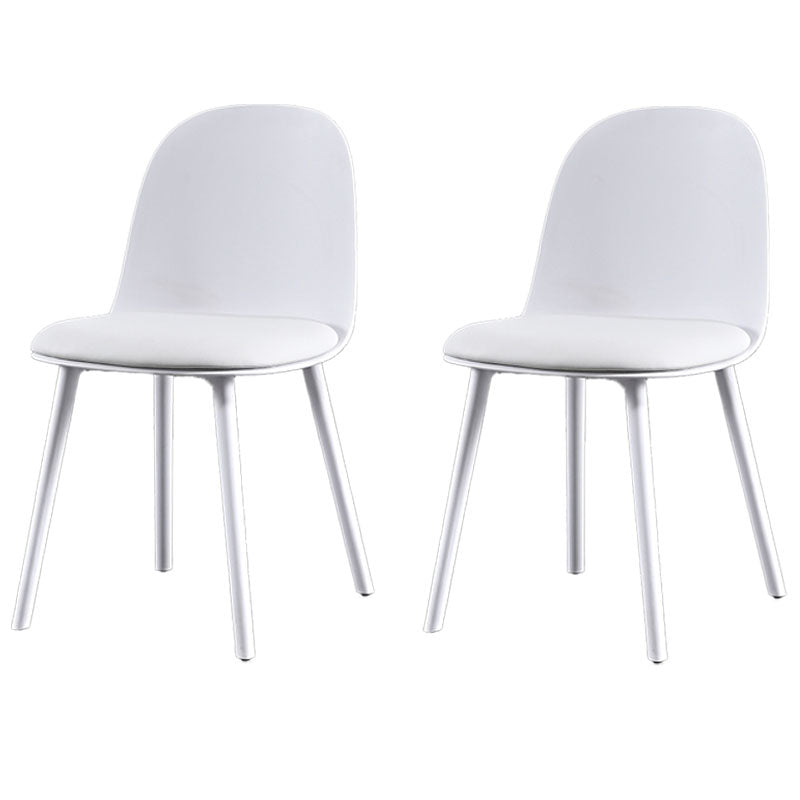 Silla lateral de comedor de plástico de estilo escandinavo, silla sin brazos con respaldo abierto para el hogar