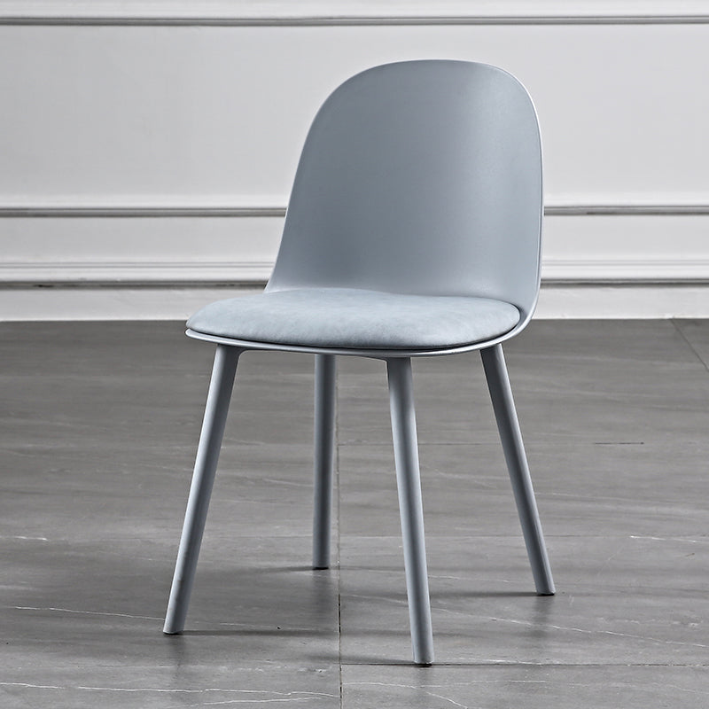 Silla lateral de comedor de plástico de estilo escandinavo, silla sin brazos con respaldo abierto para el hogar
