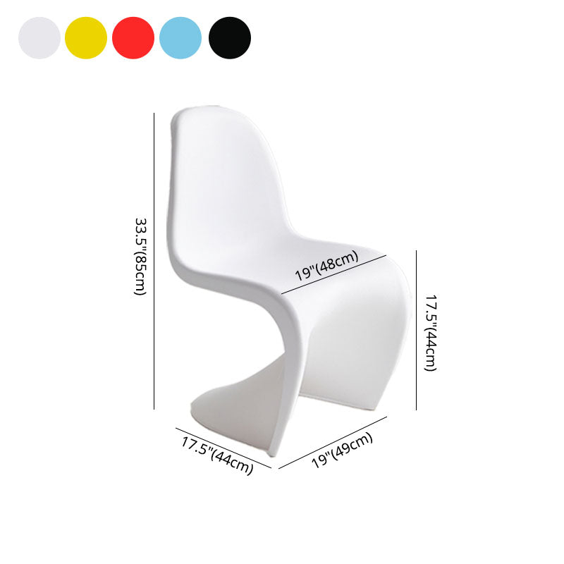 Contemporary Style Plastic Dining Armless Chair Stacking Solid Back Dining Chair